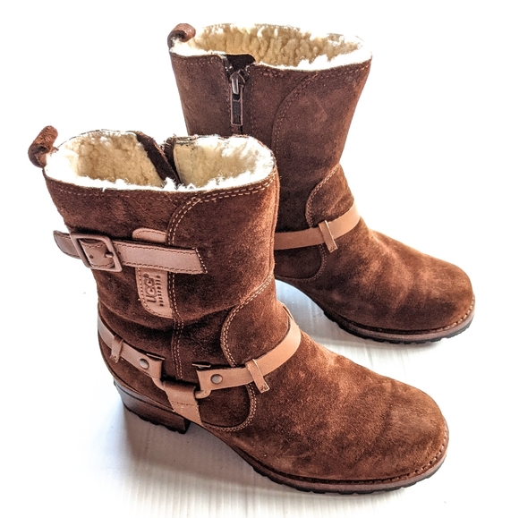 UGG Shoes - UGG Endell 5604 brown suede buckle harness boots